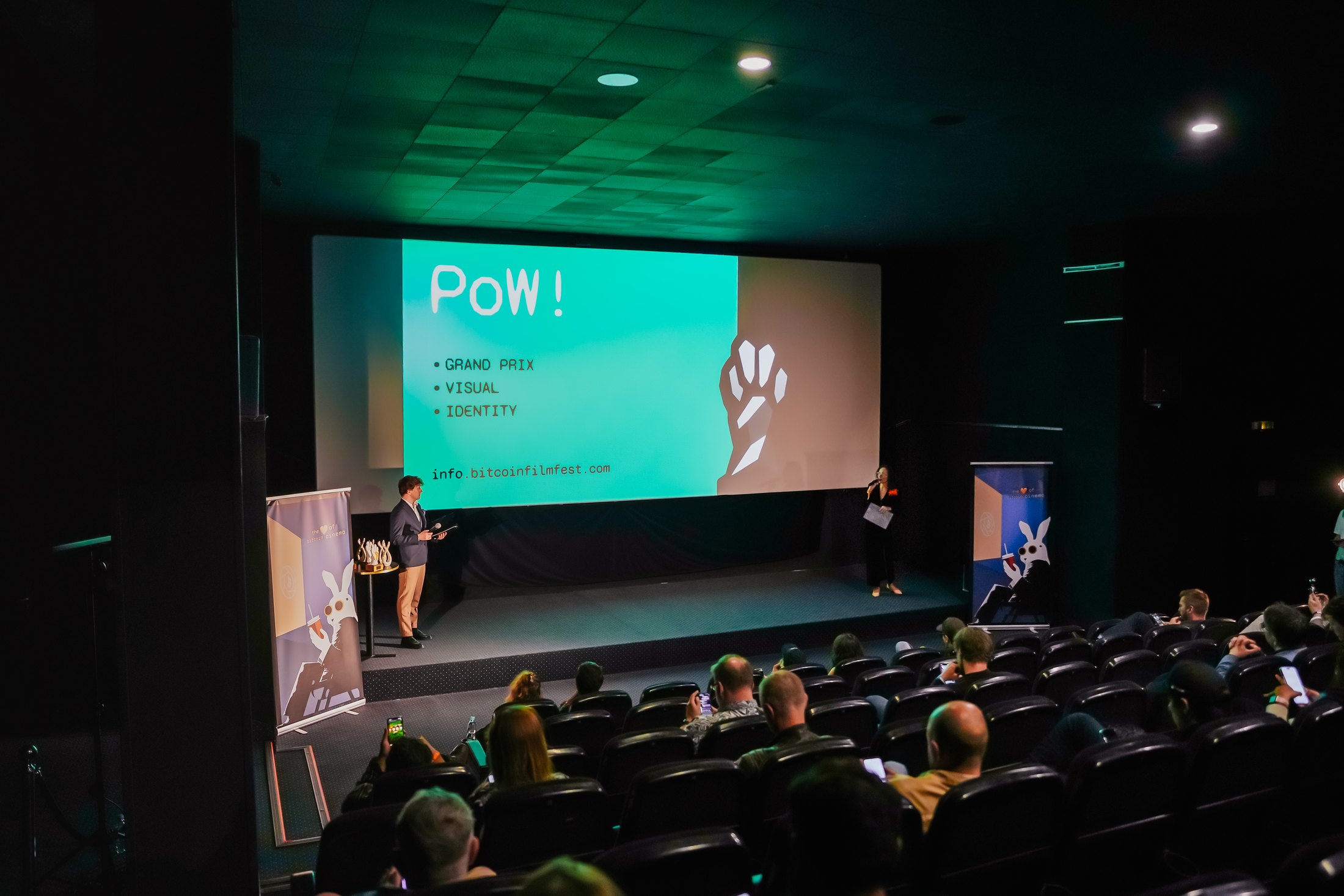 PoWies presentation viewed by the Bitcoin FilmFest 2025 audience